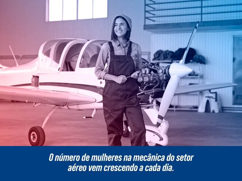 O número de mulheres na mecânica do setor aéreo vem crescendo a cada dia O número de mulheres na mecânica do setor aéreo vem crescendo a cada dia