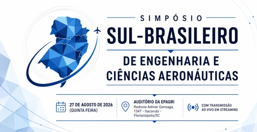 Banner oficial do Simpósio Sul-Brasileiro de Engenharia e Ciências Aeronáuticas realizado pela AeroTD em Florianópolis